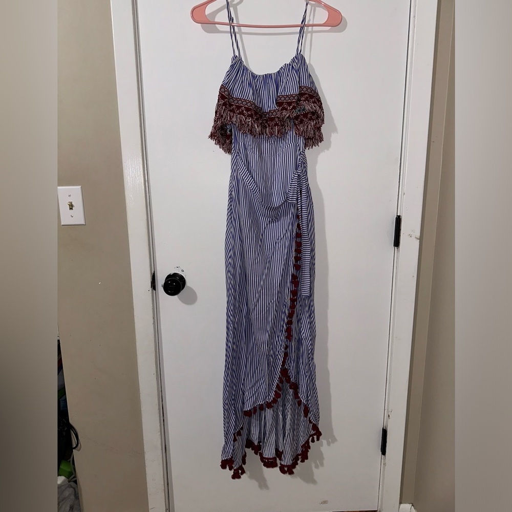 Blue Cross-Body Dress